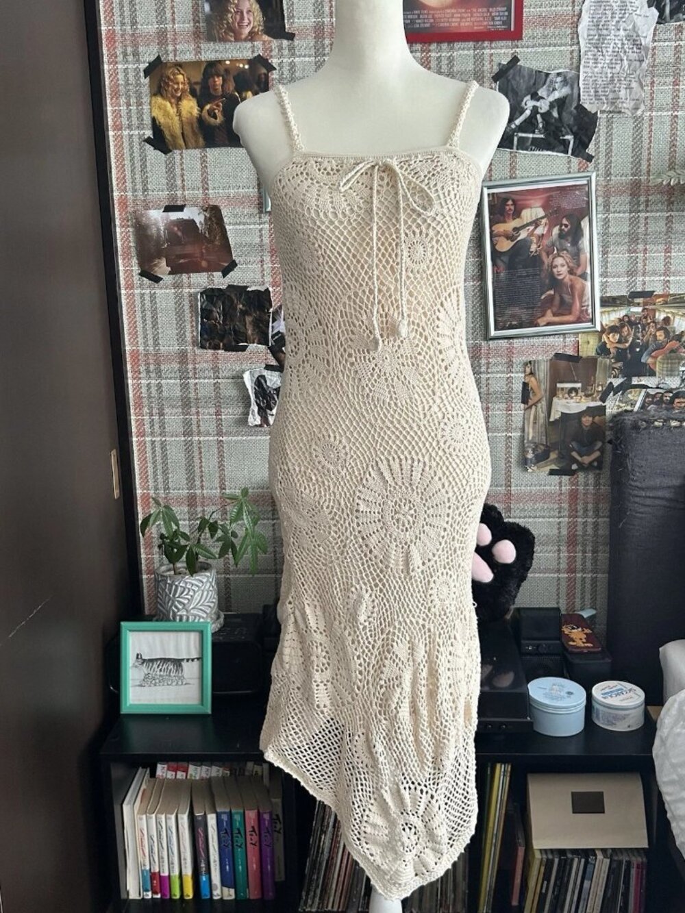 Coquette Crochet Asymmetrical Tight Dress